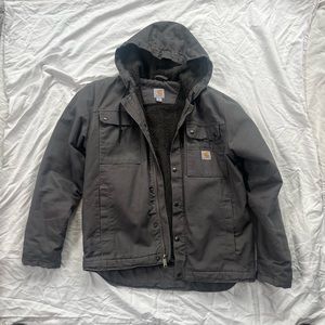 CARHARTT Washed Duck Sherpa-Lined Utility Jacket
